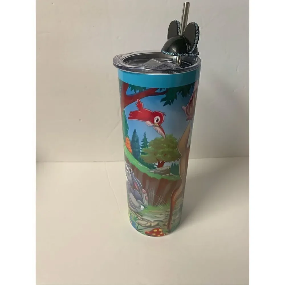 Handmade Deer/woodland animals 20 oz Tumbler with straw topper